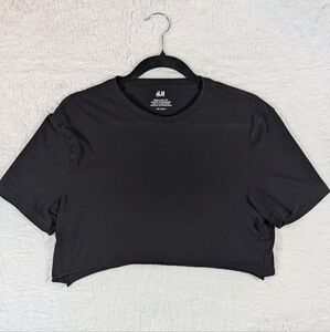 427-Nwot H&M Classic Black Short Sleeve Crop Top Oversize